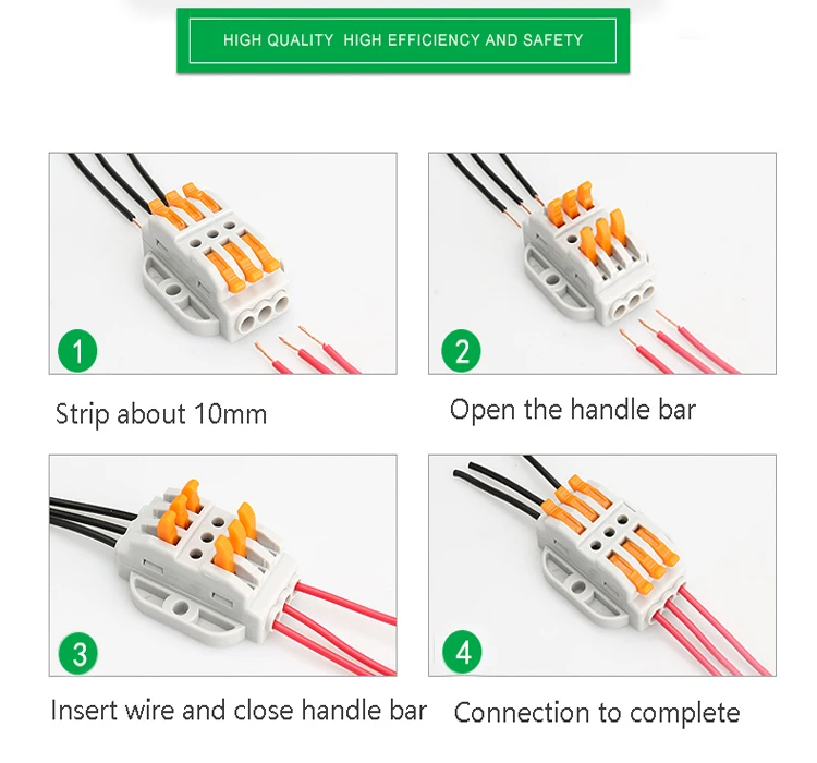kv223 fixable fast wire connector 3 input 3 output compact push in quick connect terminal