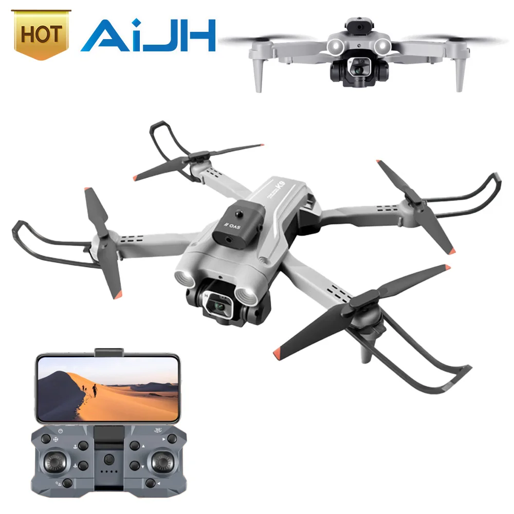AiJH K9 Rc Drones Optical Flow FPV 4K Hd Camera Quadrature Obstacle Avoidance Drone Toys