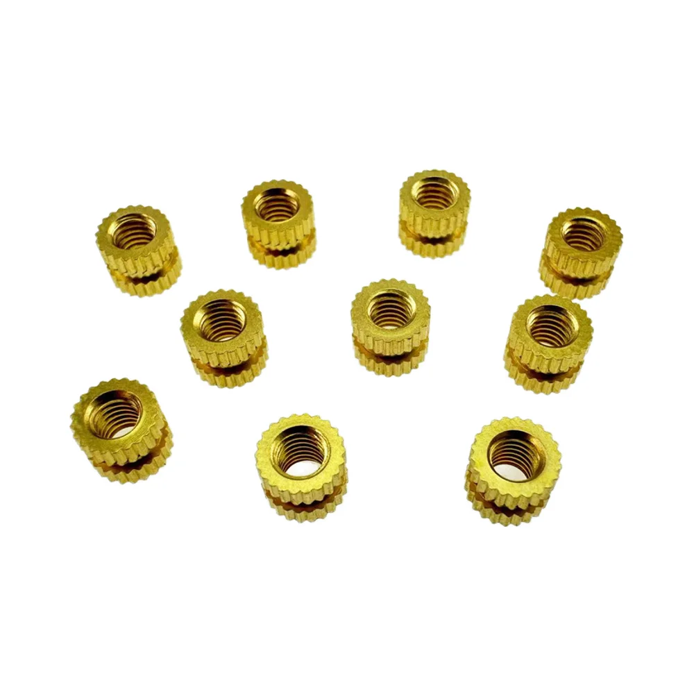 M3 Brass Straight Nut with Knurled Inserts for Plastic and Brass Connectors Connector Accessories