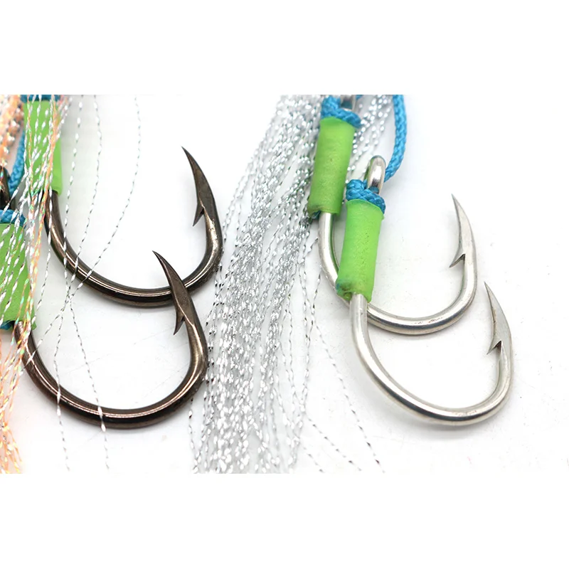 XINAAH033 PE Line Solid Ring Jigging Spoon Fish hook Metal Jig Hook