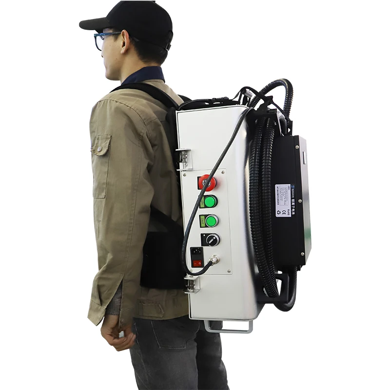 backpack pulse laser cleaning machine 3 in 1 mini 100w portable fiber laser cleaner
