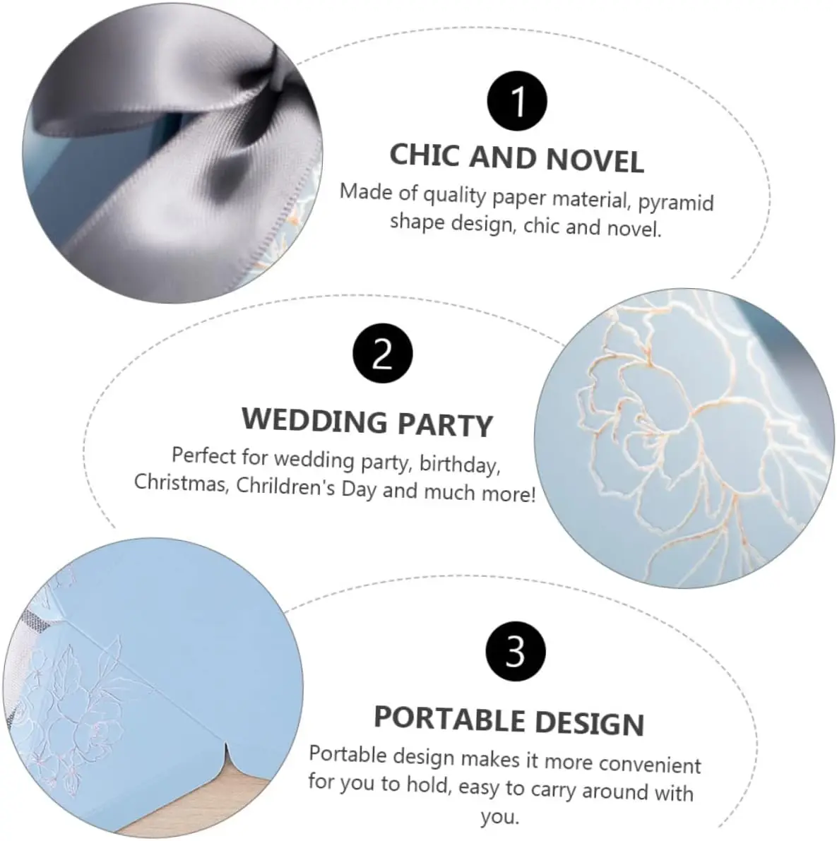 Синяя коробка для конфет Свадебный держатель коробки хранения детские синие треугольные бумажные