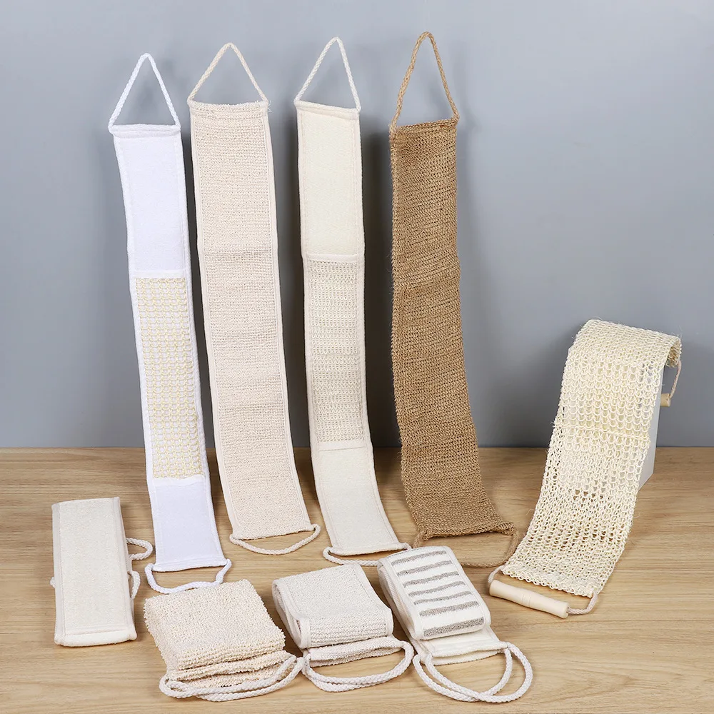 Hot Sale Bath Accessory Eco Natural Sisal Exfoliating Hand Bath Gloves Scrub For Shower Luffa Body Scrubber Bathing Sponge