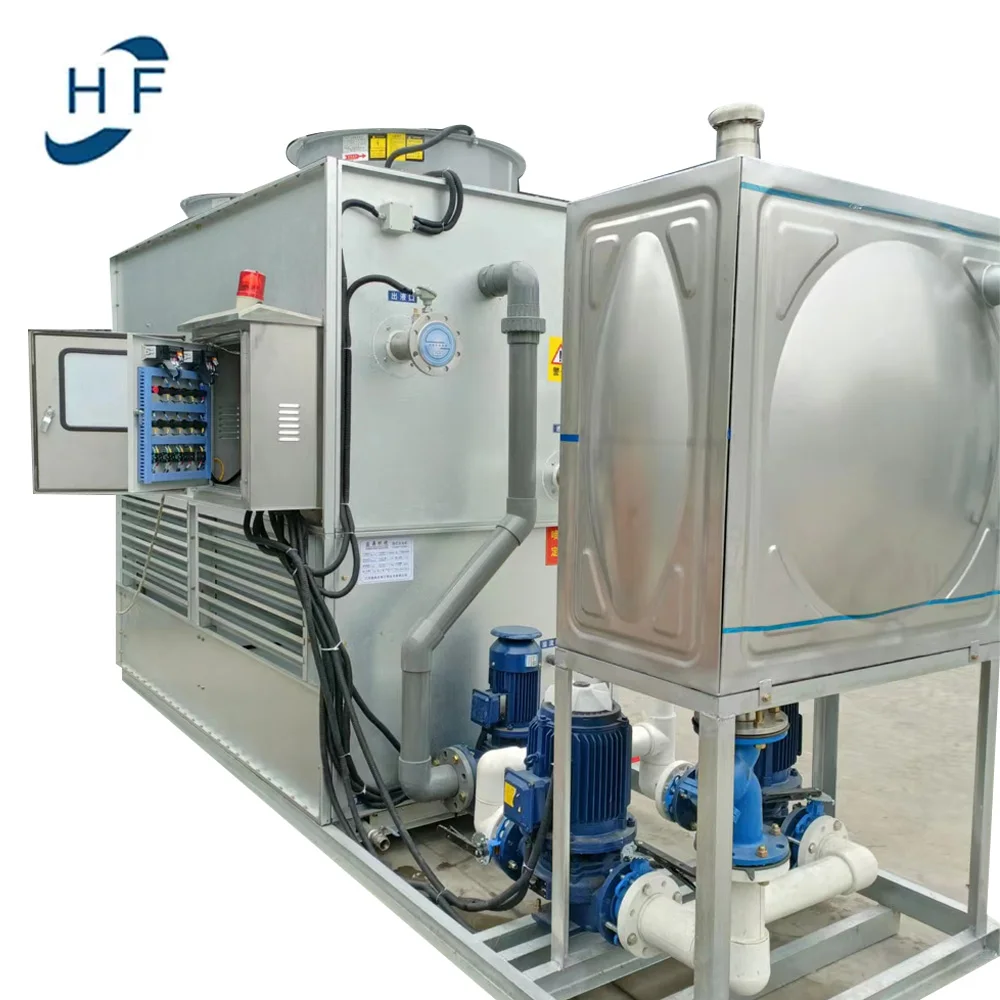 50T Closed industrial PC water cooling stainless steel square tank tower torre de enfriamiento