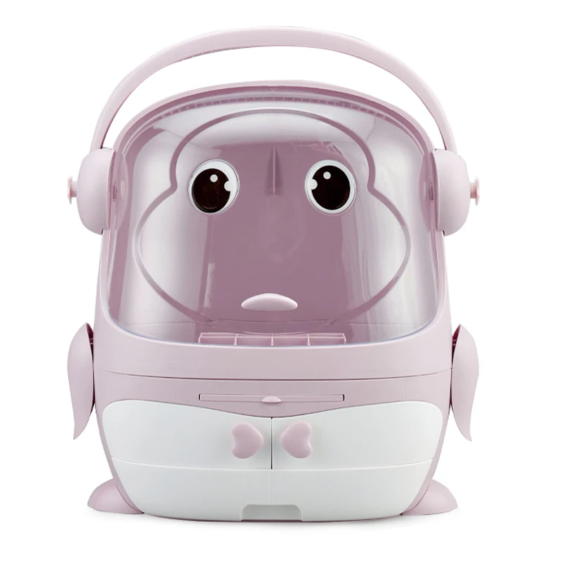 
Portable Transparent Waterproof Cosmetic Jewelry Desktop Drawer Dressing Case Box Penguin Makeup Organizer Storage Box 