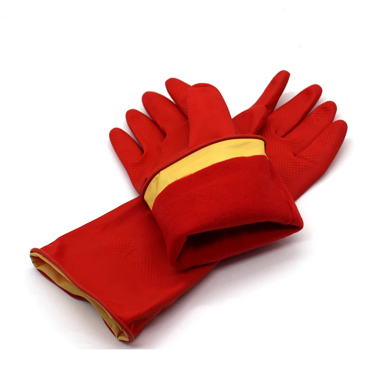 Nitrile Gloves Reusable Long Cuff Latex Kitchen Cleaning Gloves Non-slip Water Proof Dishwashing Household Gloves