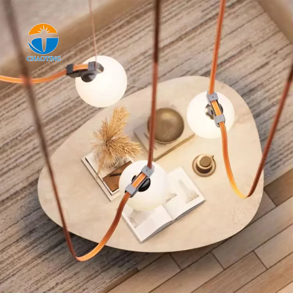 Wholesale Price Led Track Light Pendant Lamp Spotlight Connector Accessories 48V Woven Ribbon Magnet Rail Light Fixture Fittings