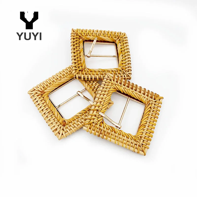 handmade weaving  buckle with rattan buckle