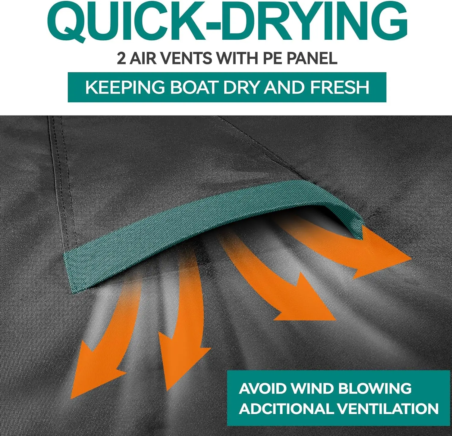 Boat Cover Waterproof Heavy Duty Marine Grade Polyester Canvas Fits Bass Boat 17-19ft