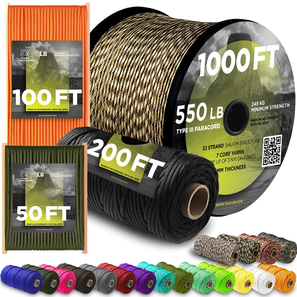 Customized Polyester Nylon Climbing Rope Camping Hiking Fishing Outdoor Para Cord 3mm 4mm 6mm 8mm 10mm Paracord 550 Al Por Mayor