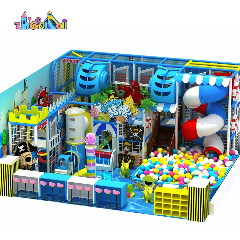 Ocean theme Kids Park playground indoor Amusement Equipment small Playground Indoor design