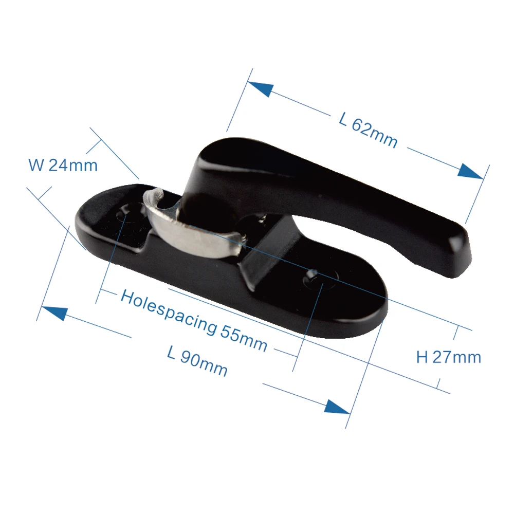 Short-handle Aluminium Alloy Crescent Lock for Sliding Window  Accessories Hardware Manufacturer in China Factory Price