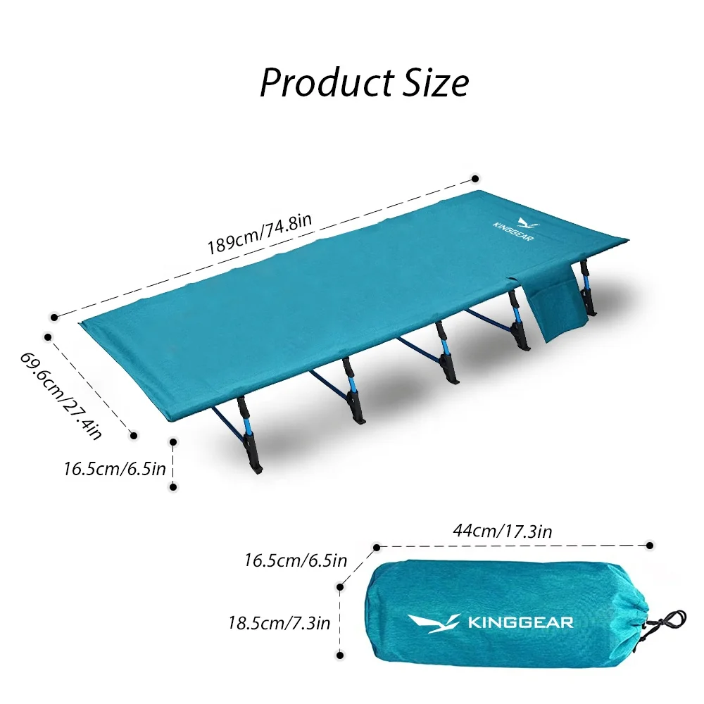 Outdoor Ultralight Aluminum Frame Folding Camping Cot Bed