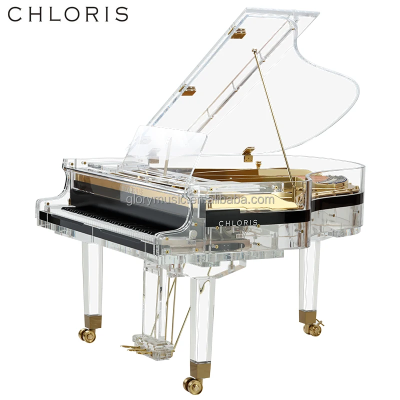 Whole Crystal Piano with Golden Plate High Quality Acrylic Grand Piano HG168A