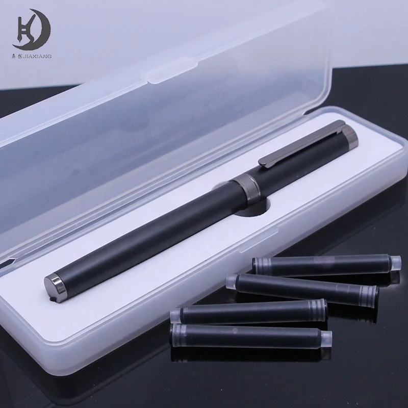 Premium Business gift Black Forest Fountain pen custom company logo polished black calligraphy writing pen