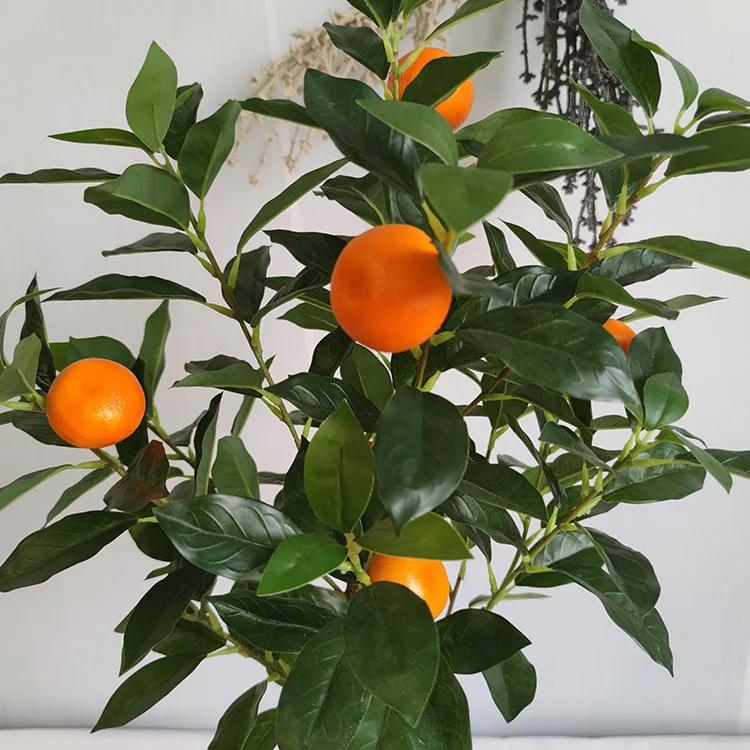 Wholesale Plastic Kumquat Mandarin Oranges Plant Fruit Bonsai Artificial Orange Tree For Living Room Decoration