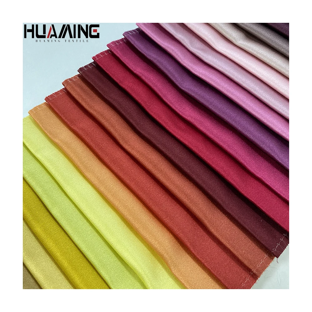 No MOQ 100% Polyester 238GSM Medium Weight Wholesale Jacquard Yarn Dyed Upholstery Satin Silk Plain Fabric For Clothing