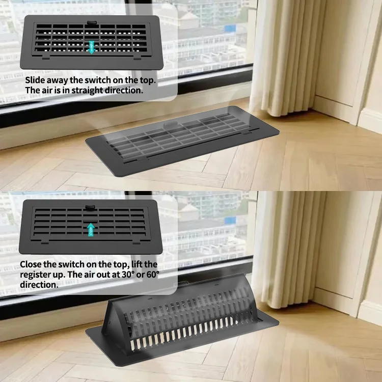2 Packs Floor Vent Covers Rectangle Air Vent Floor Register Vent Deflectors for Home