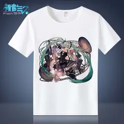 Hatsune Miku white summer high quality comfortable ordinary fastness T-shirt anime top