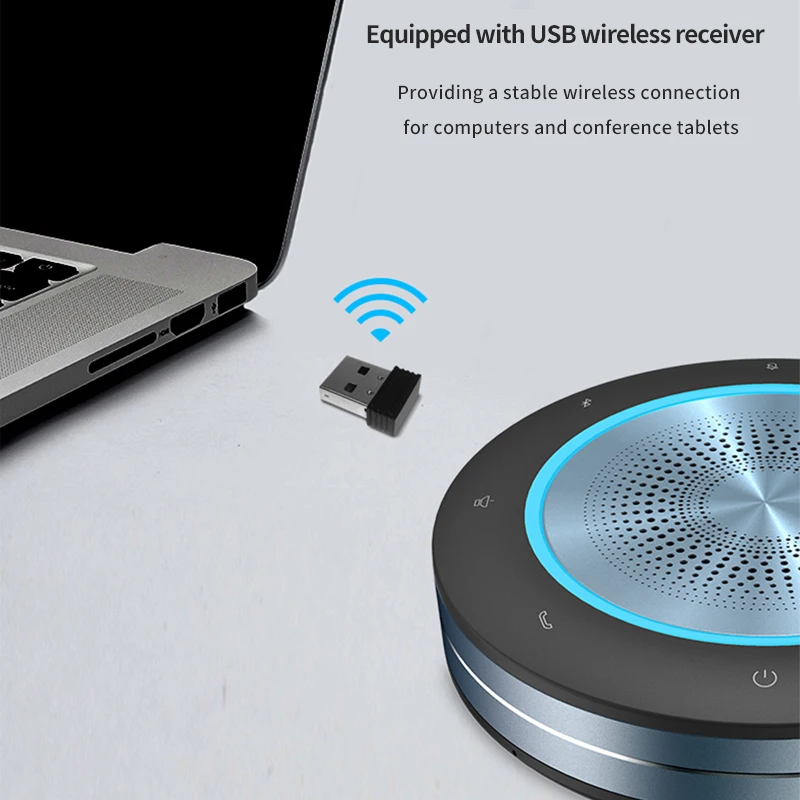 Portable multipoint omnidirectional mic wireless mobile phone call usb microphone video conference speaker speakerphone