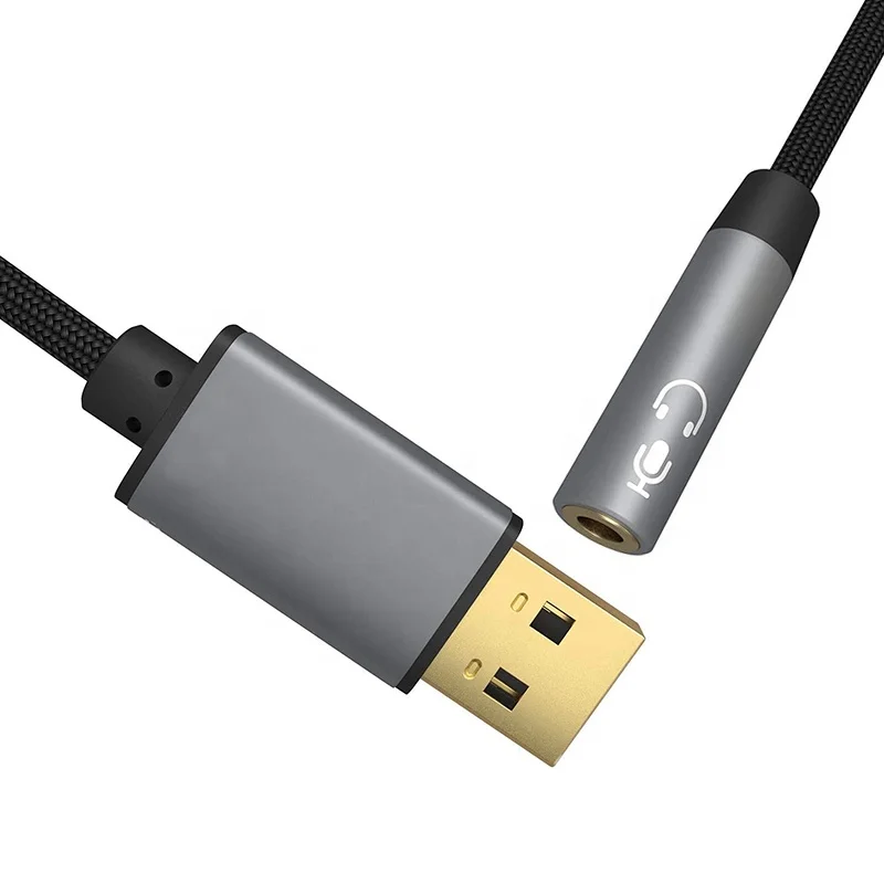 High quality For USB to 3.5mm Headphone Jack aux female to usb male Splitter Earphones audio cable Adapter