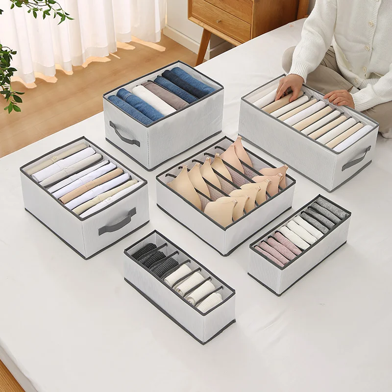 Хит продаж органайзер для одежды шкаф моющийся ящик хранения джинсов нижнего белья коробка