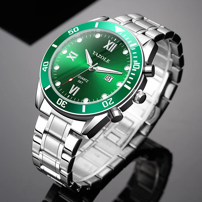 YAZOLE 567-S Luxury solid steel belt custom men watch waterproof reloj wholesale wristwatch quality men watches in wrist