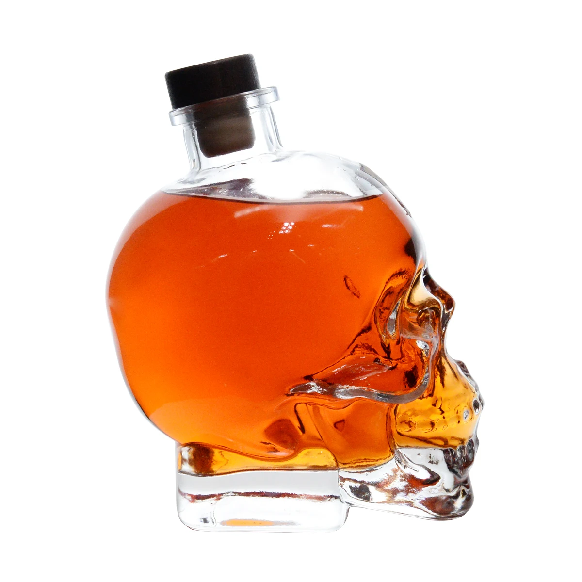 Whisky glass Wine bottle Vodka 1000ml glass skull bottle with cork