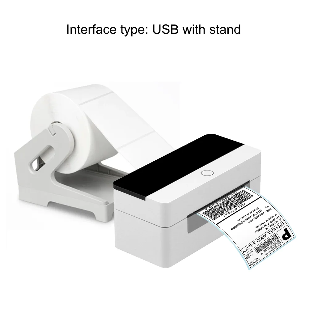 OWNFOLK Thermal Printing Barcode Portable thermal printer for 4X6 Printers to Stickers Bar Code Mini Label Printer