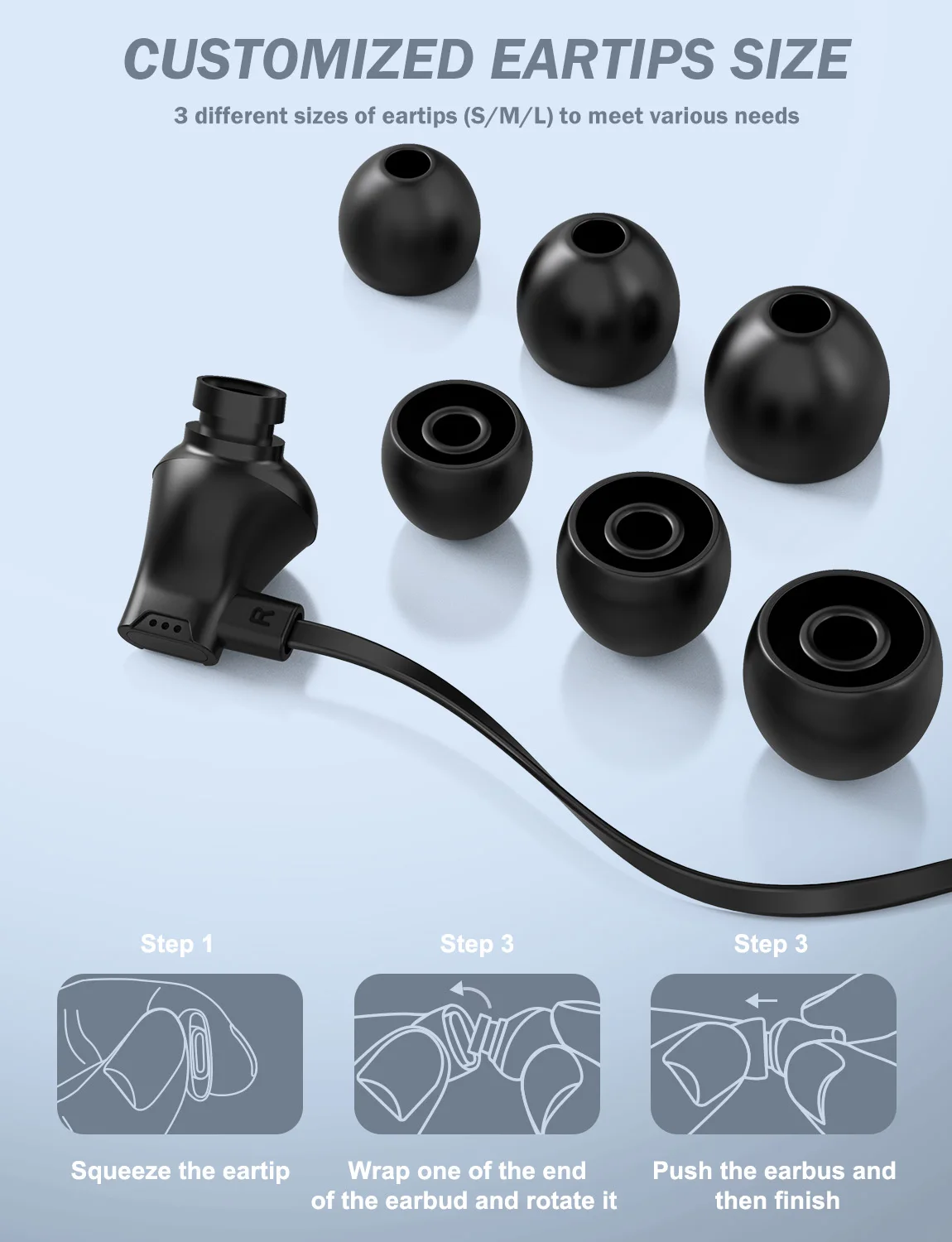 Earphones Noise Isolating In-Ear Headsets with  HiFi Stereo Powerful Bass 3.5mm Interface and with Microphone Wired Earbuds