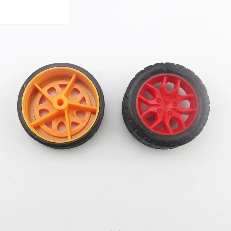 28mm-46mm OEM Custom Injection Molded Silicone Rubber PP PS Plastic Small Tyre Toy Car Wheel Spare Parts For DIY Robot Model