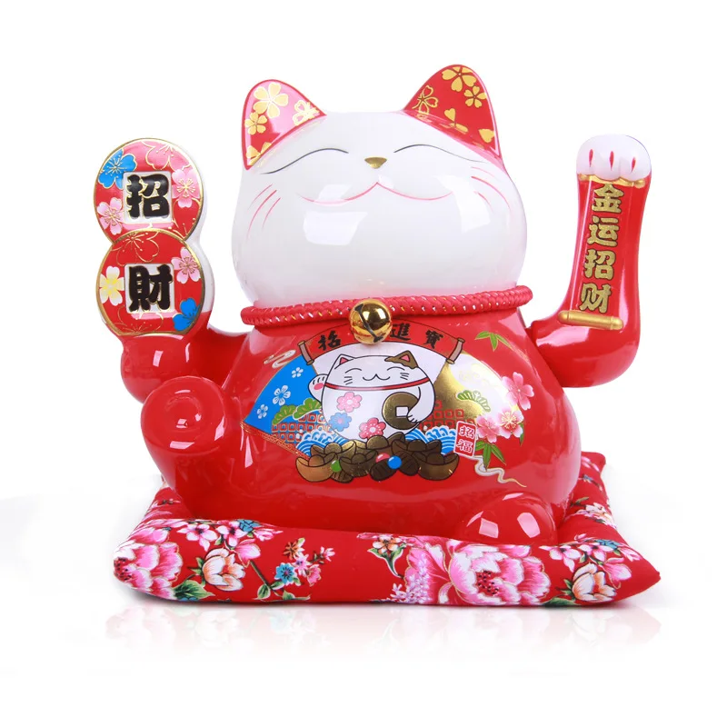 Wholesale Dropship  Cat Statue Ceramic Figurine Home Decor Lucky Cat Maneki Neko