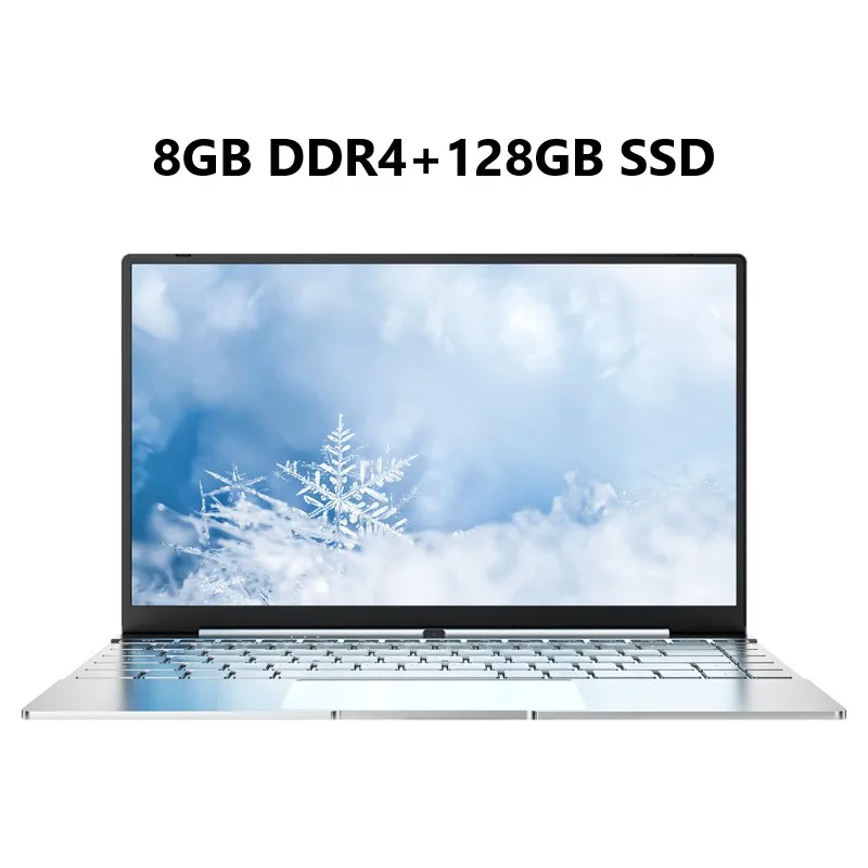 Customized Wholesale 14 inch Intel Celeron Ram 8GB DDR3 DDR4 SSD 128GB Chinese Portable Laptop Study Win10 Notebook Computer