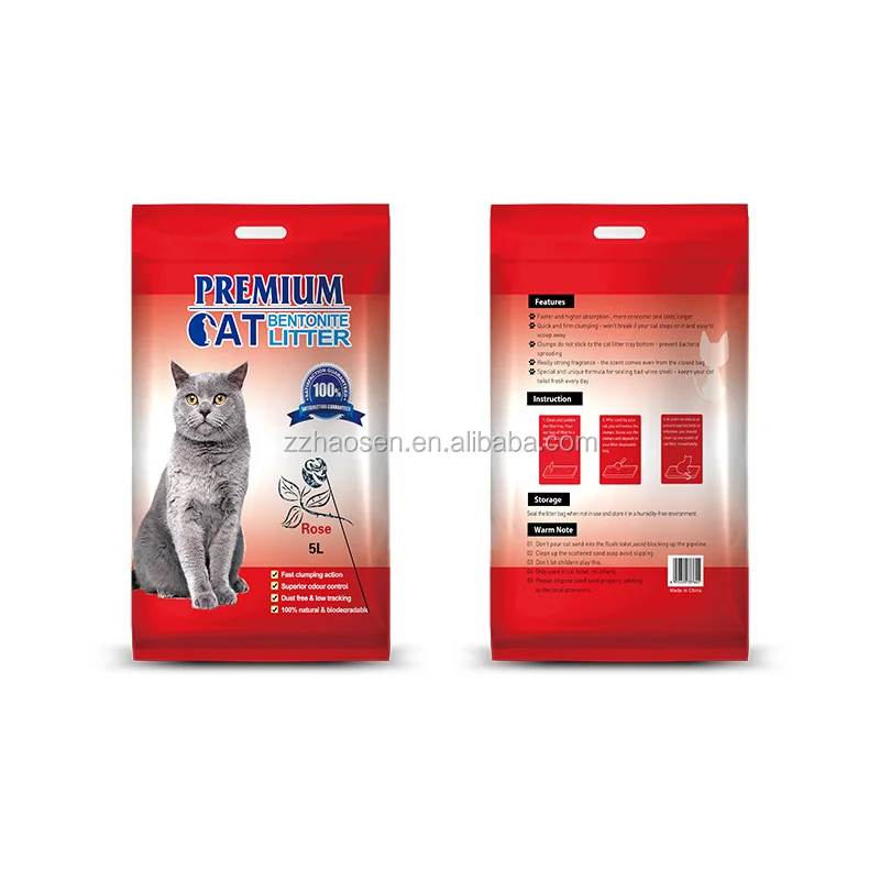 Высокое качество Oem Clumping 5L без пыли кошачий наполнитель песок бентонит