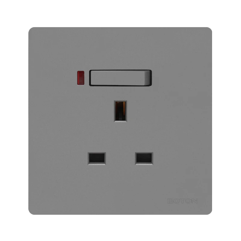 BOTON 13A Switched Socket BS British Standard Wall Switch Socket