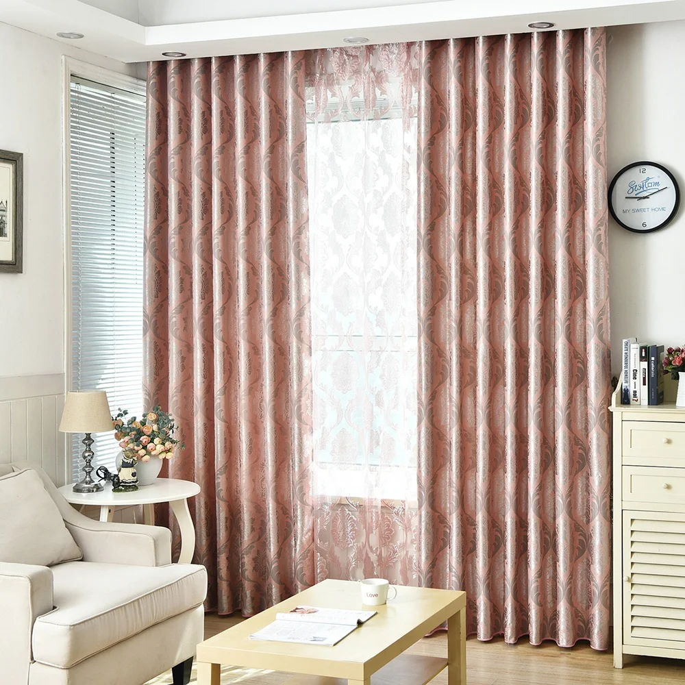 Room Darkening Window Curtains Thermal Insulated Light Blocking Drape Top Grommet Jacquard Blackout Living Room 100% Polyester