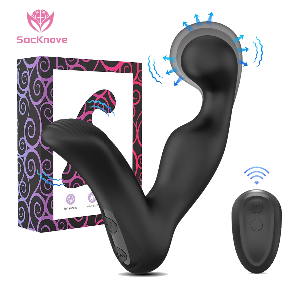 SacKnove Health Beginner Inflatable Remote Medical Grade Silicone Stimulate Anal Vibrator Sex Toys Male Anal Prostate Massager