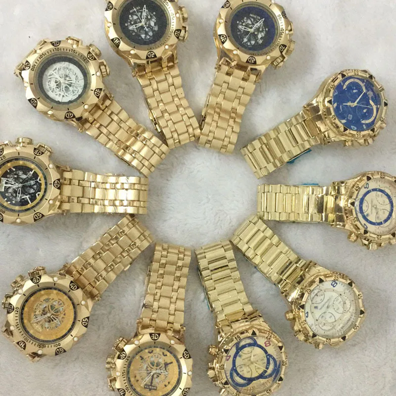 Мужские кварцевые часы Invi 2022 Золотая указка круглый модный спиральный циферблат с одной застежкой большой