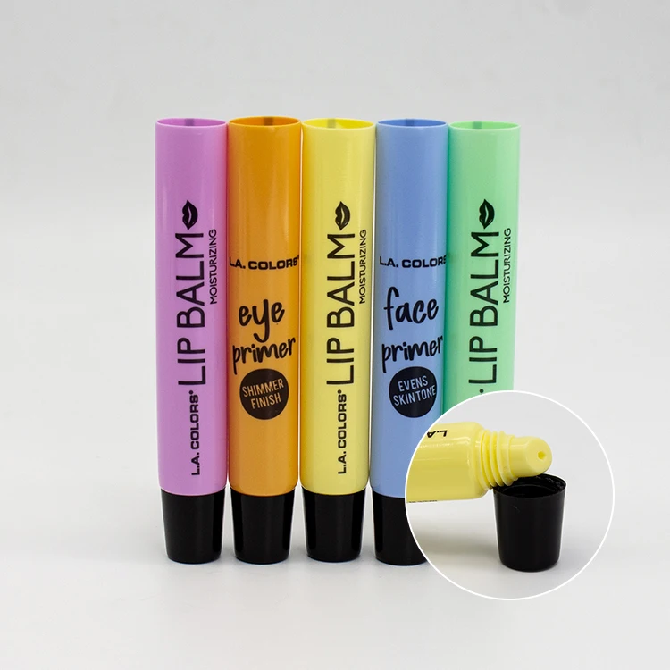 D16 mm plastic soft tube with brush applicator for lip gloss