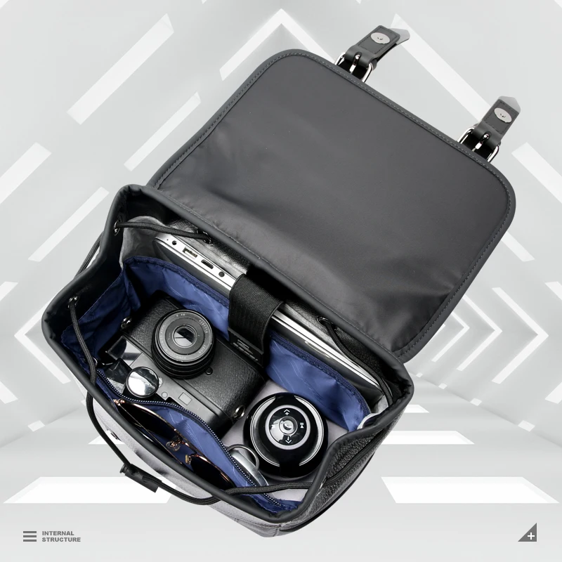 BOPAI customizable daily use laptop bag for computer 15.6 inch man travel leather durable rucksack hiking casual sports backpack