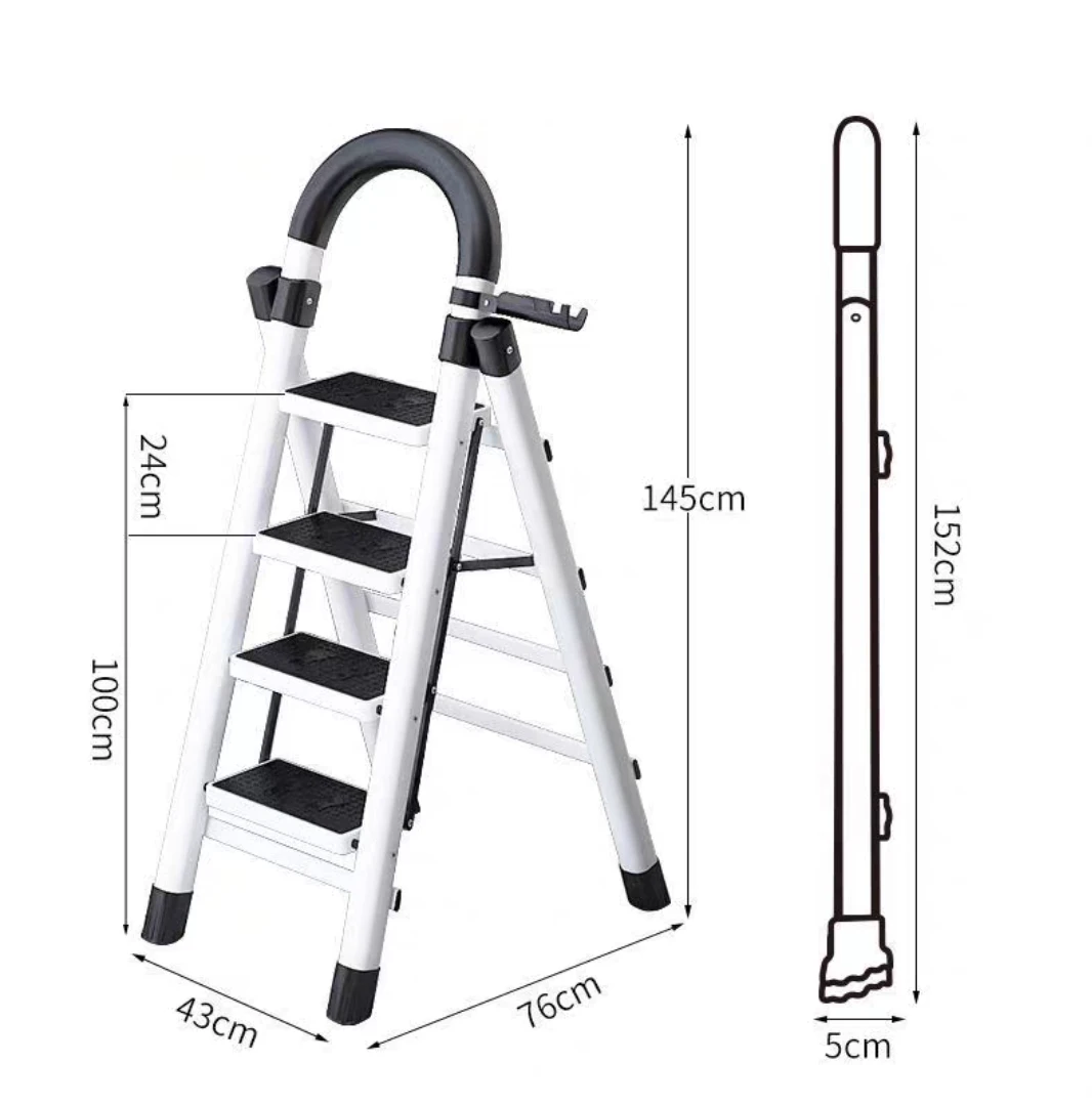 Household Three Four Five Six Foldable Step Steel Ladder Thickened Wide Customizable Logo Portable Ladder