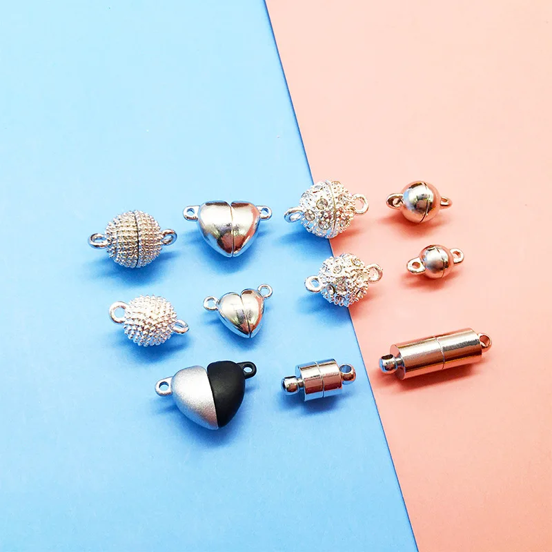 Round/Heart Clasps Ball Jewelry End Clasp Connectors for Jewelry Making DIY Bracelet Necklace Accessories