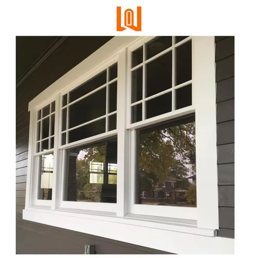 Resistant Customized Size Double Glazed Windows PVC Single Hung Window Durable Vinyl Windows