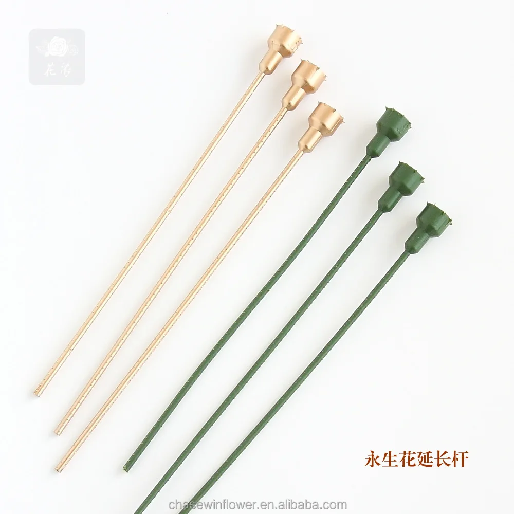 
special preserved flower material colorful plastic rose stem artificial flower stem use to make preserved roses 