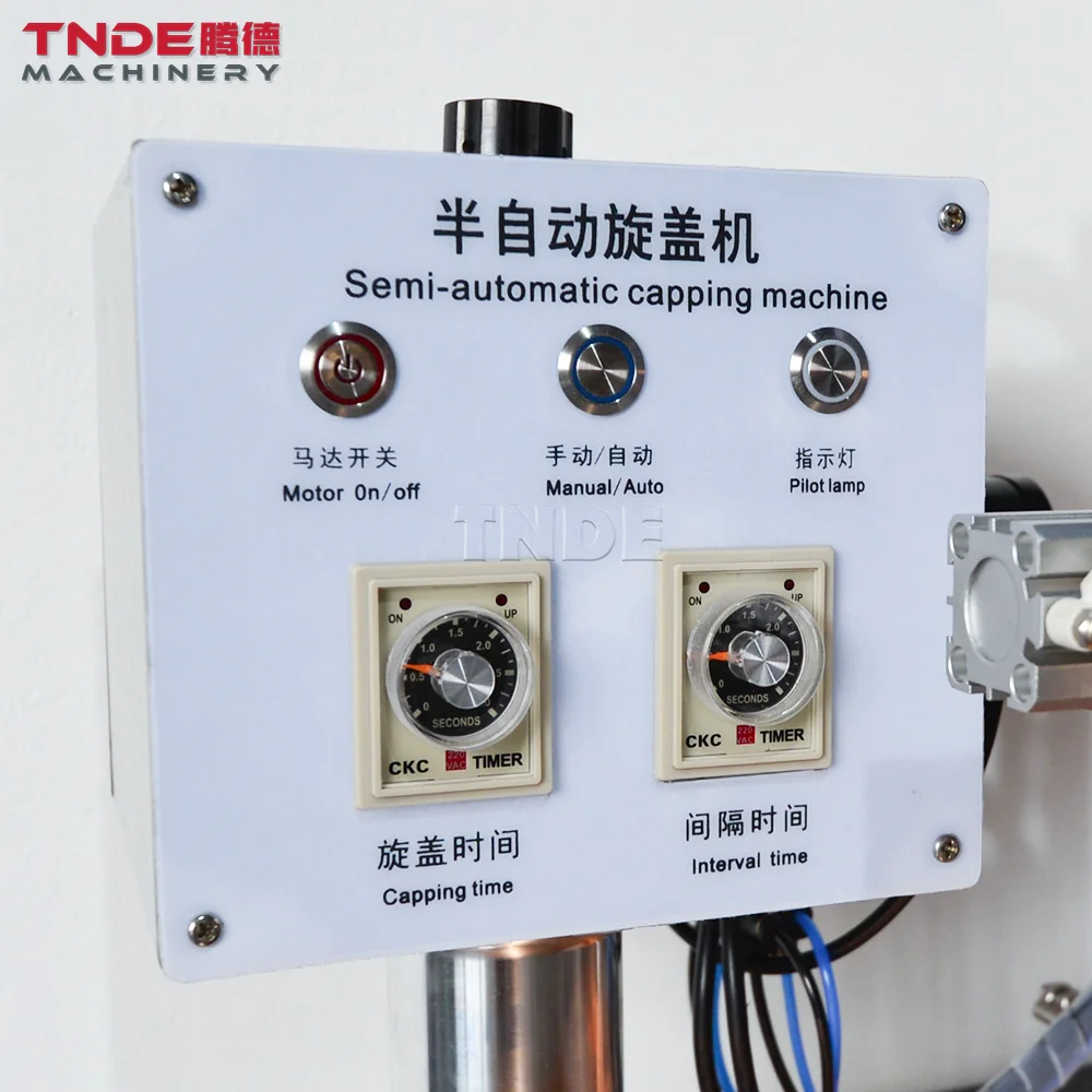 TNDE Chilli Sauce Jam Glass Jar Capping Machine Semi Automatic 20-68mm Diameter Cap Seal Machine