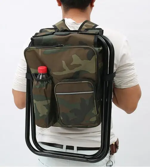 
Stylish Foldable Seat Backpack for Camping Watching Sports Events Hiking Picnics Outdoor Fishing Backpack with Chair 