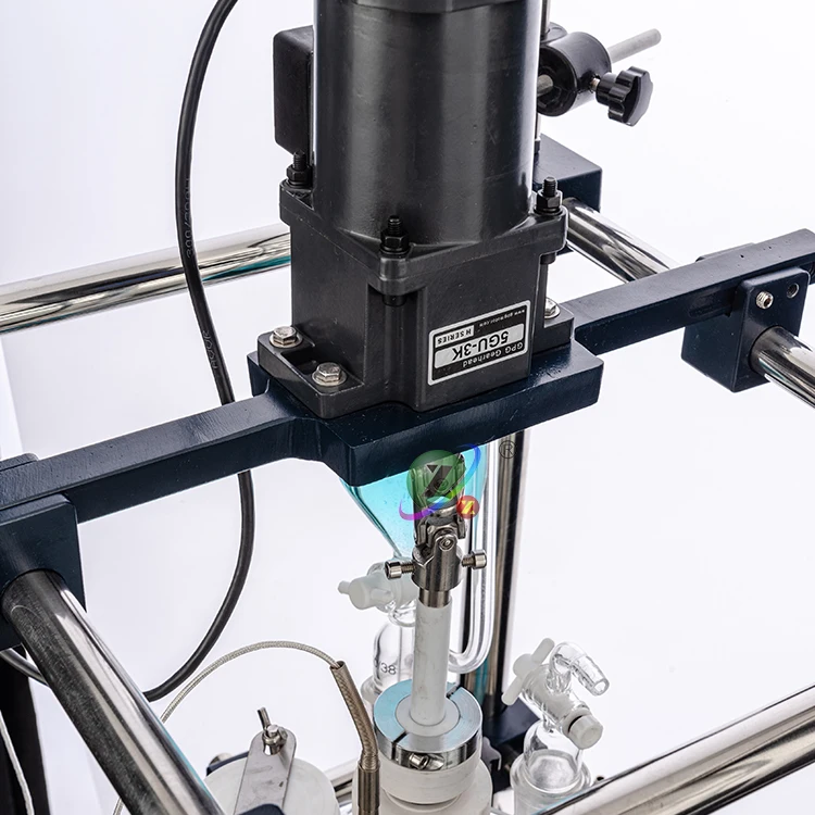 Chemical 10l jacketed double layer glass reactor vessel design