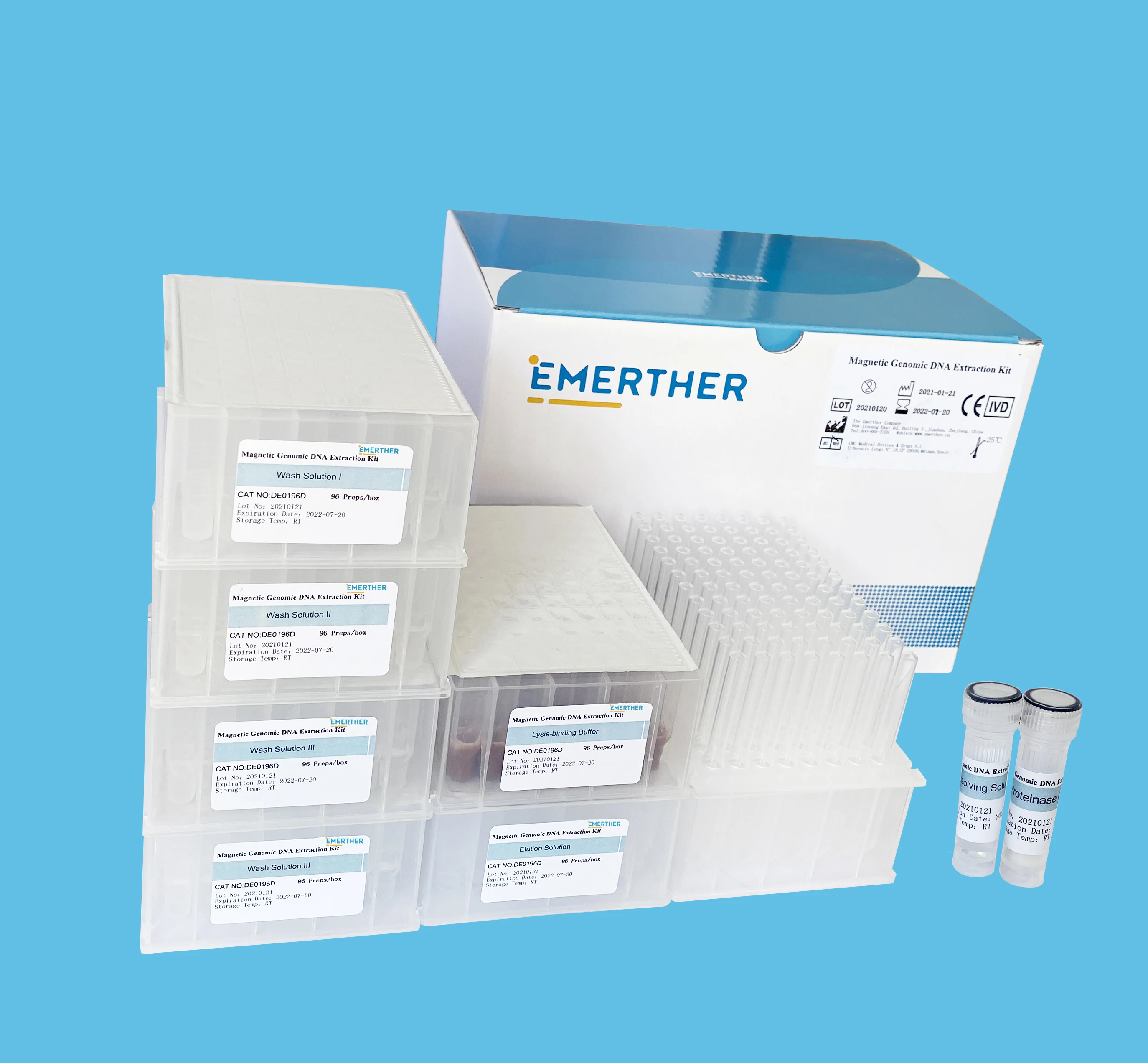 
Magnetic bead Genomic DNA Extraction Kit Bottles (96preps)Nucleic acid extraction or purification reagent 