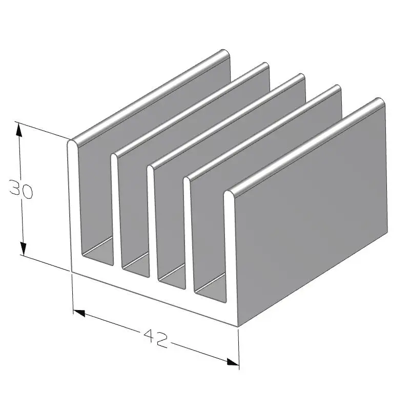 Extruded heatsink aluminum heat sink profile 42(W)*30(H)mm