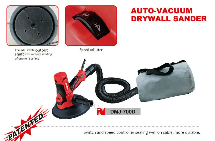 180MM New Hand-held Small Electric Drywall Sander with Vacuum